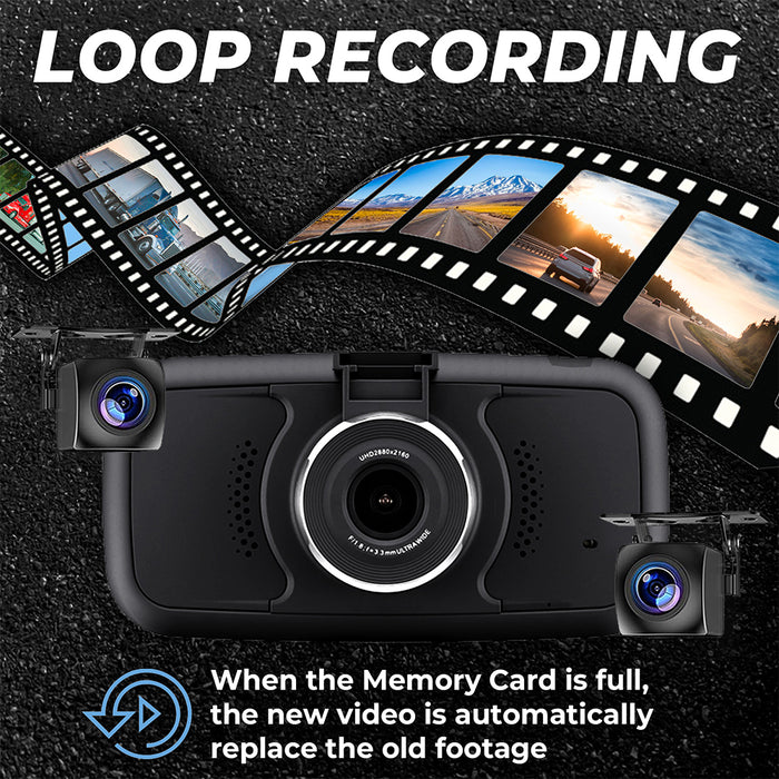 TD 2nd Gen 2K EagleEye 3 Cam GPS Dash Cam System - Record 3 Viewpoints Now With Wifi