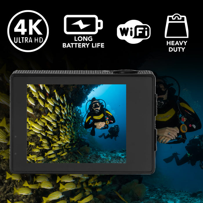 TD Platinum 4K Sports Cam - Action Cam with 10+ Mounts Included, Long Battery Life