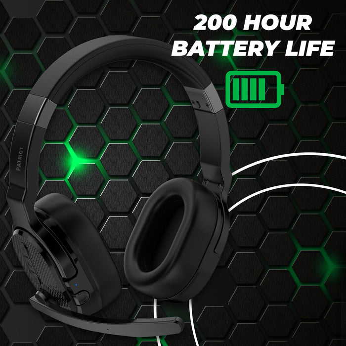 PATRIOT Convertible Bluetooth Over the Head Headset! Single or Dual Ear Stereo Noise Canceling Headset 200ft+ Range