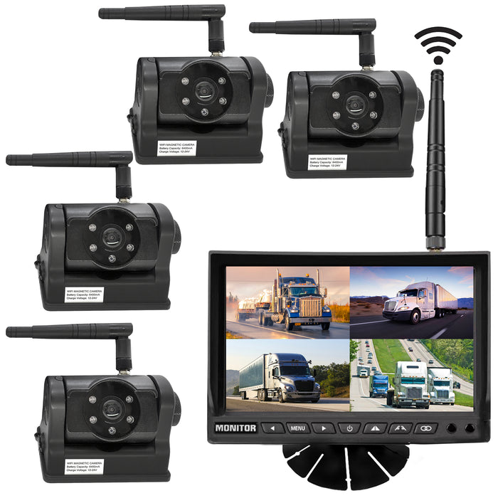 Top Dawg 1 to 4 Camera System with Built-In Battery & Magnet & 7" LCD Monitor!