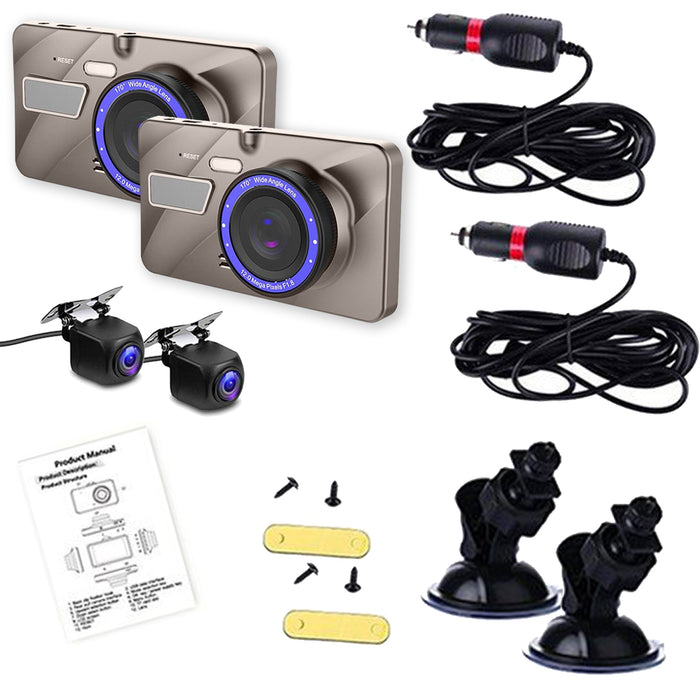 4th Gen 1080P Quad DVR Dash Cam - 4 Camera System