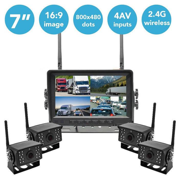 Top Dawg 2nd Gen Wireless Backup Camera System with 7 inch LCD - Up to 4 Cameras