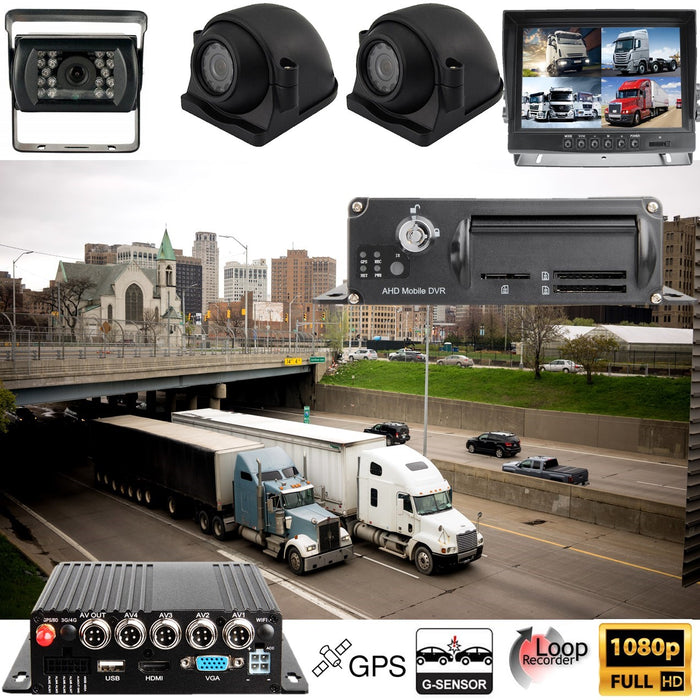 Top Dawg Black Box 1080P Dash Cam, 2-4 Cam MDVR System, For Fleets/ Truckers