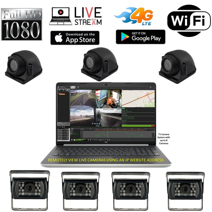 Top Dawg Live Streaming MNVR 1080P 3-8 Cam System with Built-In 4G, WIFI, GPS
