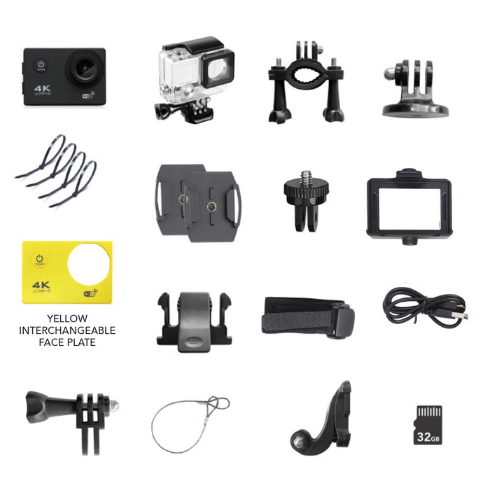 TD Platinum 4K Sports Cam - Action Cam with 10+ Mounts Included, Long Battery Life