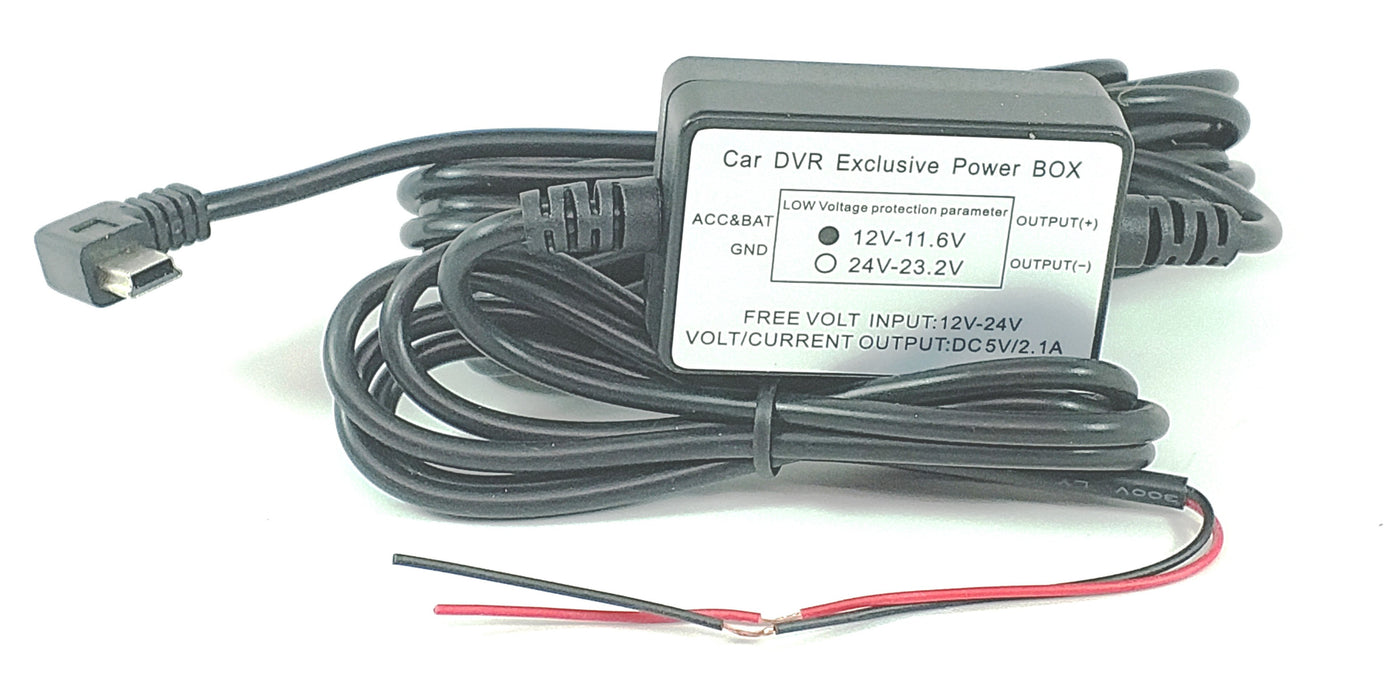 Mini-USB 12V Hard Wire Power Cable for Dash Cams