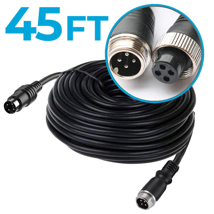 Cable 45FT Heavy Duty 4PIN Cable for 4G MNVR/MDVR/BACKUP Camera Systems