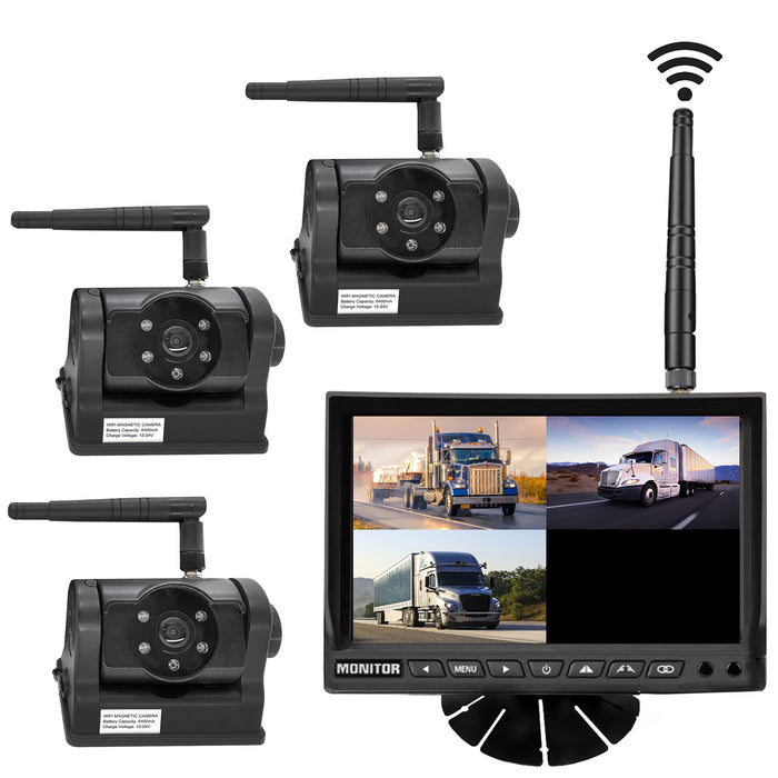 Top Dawg 1 to 4 Camera System with Built-In Battery & Magnet & 7" LCD Monitor!
