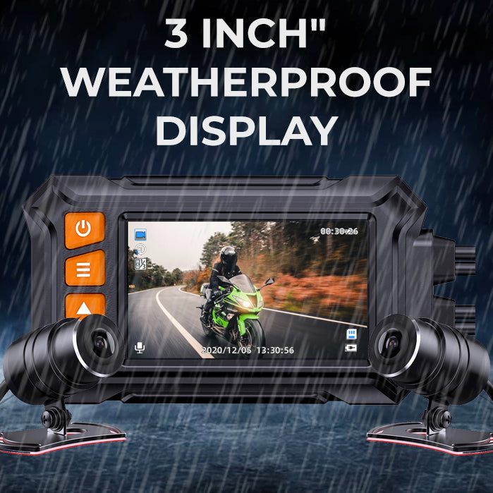 Cámara De Moto Wifi Dual Full 1080p Impermeable Moto Dashcam