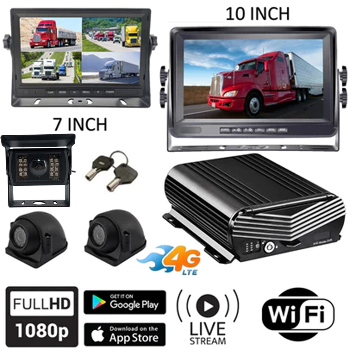 Professional Fleet Vehicle Dual Channel GPS Tamper-Proof Dash Cam with  Built-in Hard-Wire Kit