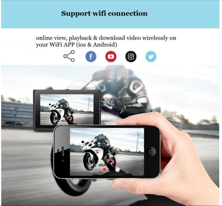 MotoProCam2 - Waterproof Dual Motorcycle Cam System w/ WIFI